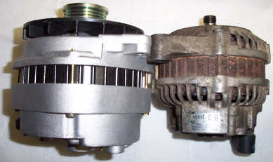 dodge plymouth neon alternator upgrade, old unit versus new cs144 series alternator